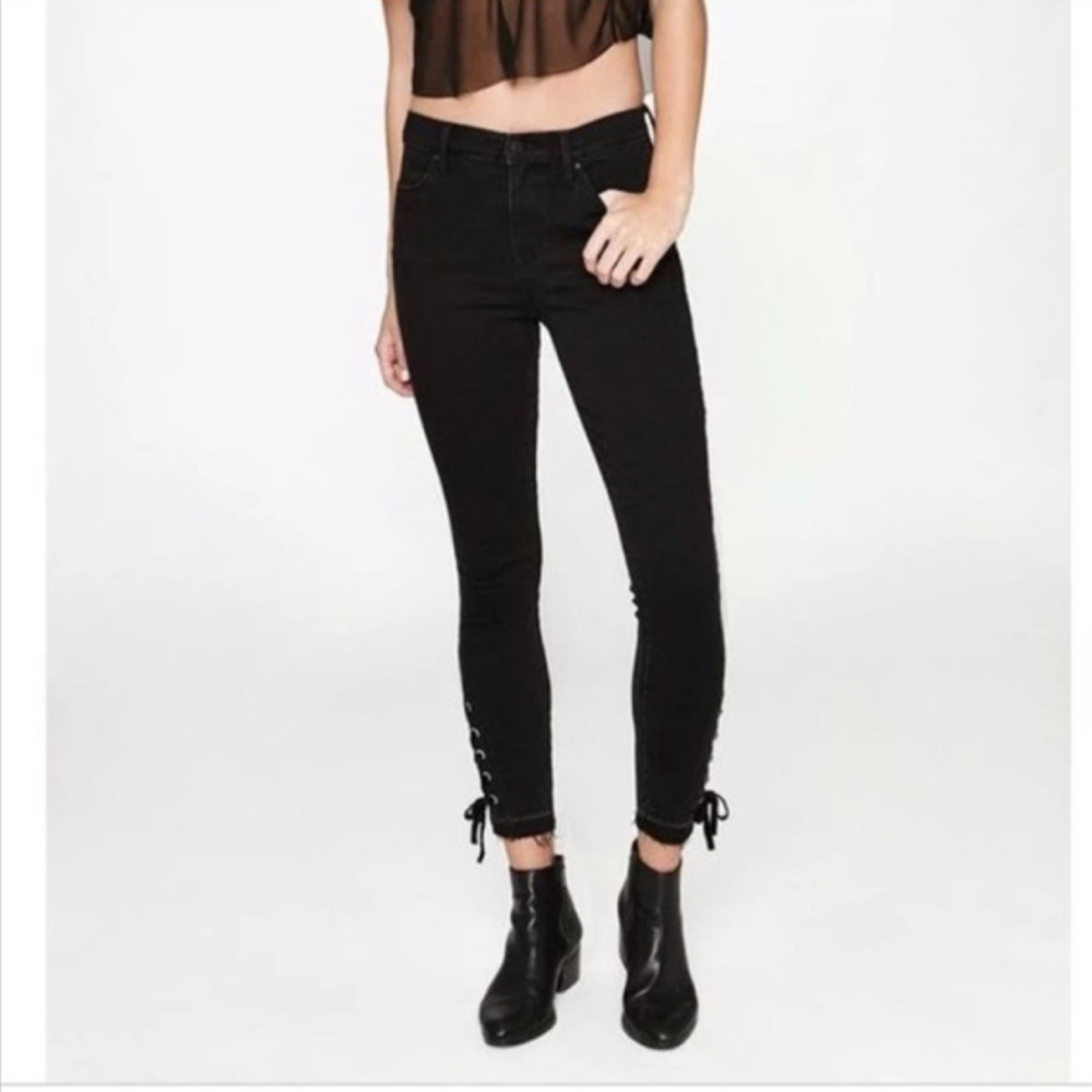 NWT PACSUN High Rise Ankle Lace Up Jeans - Picture 1 of 8